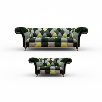 Wohnzimmer Mehrfarbig Sofa Komplett 2x Sofas Neu Modern Einrichtung Chesterfield