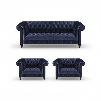 Wohnzimmer Möbel 3tlg Polstermöbel Chesterfield Einrichtung Komplett