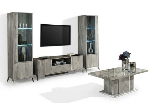 Wohnzimmer RTV 2xVitrine Wohnzimmer Schränke Design tv Modern Vitrinen Set 3tlg.