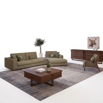 Wohnzimmer Set 2tlg Komplett Ecksofa L-Form Relax Möbel Sessel Modern Textil