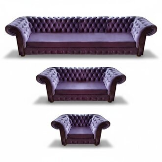 Wohnzimmer Set 3tlg Chesterfield Lila Neu Design Komplett Möbel Einrichtung