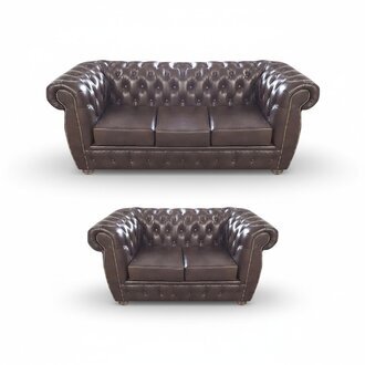 Wohnzimmer Set Luxus Design Komplett 2x Sofas Chesterfield Polstermöbel