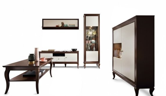 Wohnzimmer Set Vitrine Kommode Spiegel Wohnwände Kommoden