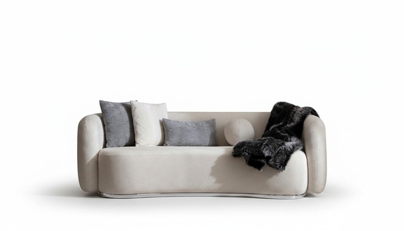 Wohnzimmer Sofa 3 Sitzer Designer Couch Polster Sofas Stoff Textil Neu