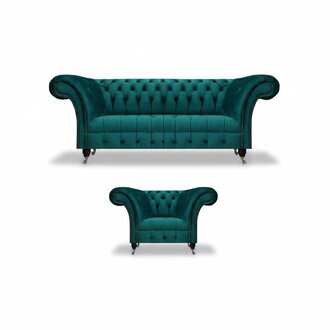 Wohnzimmer Sofa Couch Dreisitze Modern Couchgarnitur Sessel Chesterfield