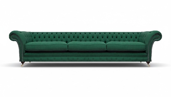 Wohnzimmer Sofa Dreisitze Couch Textil Stoff Einrichtung Luxus Chesterfield