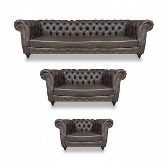 Wohnzimmer Sofa Set 3tlg Polstermöbel Braun Komplett Modern Sofas Chesterfield