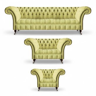 Wohnzimmer Sofa Set 3tlg Luxus Sitzmöbel Chesterfield Sofagarnitur Neu