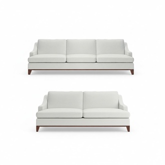 Wohnzimmer Sofa Zweisitzer mit Dreisitze Couch Weiß Komplett Einrichtung Neu