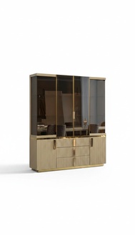 Wohnzimmer Vitrine Holz Glas Schrank Luxus Möbel Moderne Vitrinen Holzmöbel