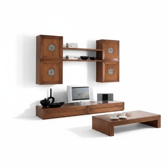 Wohnzimmermöbel Set Designer Wohnzimmer Braun Sideboard Wohnwand Neu