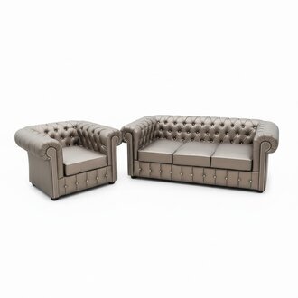XXL Big Luxus Couch Goldene Chesterfield Sofagarnitur Sofa Couchen
