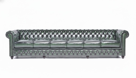 XXL Big Sofa Club Lounge Disko Möbel 6 Sitzer Grüne Sofas Couchen Chesterfield