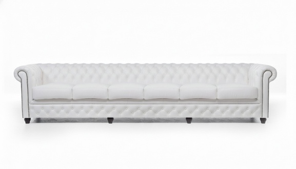 XXL Big Sofa Club Lounge Weiße Möbel 6 Sitzer Große Couchen Chesterfield Sofas