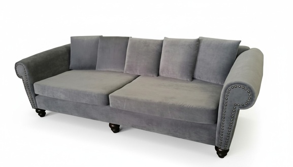 XXL BIG Sofa Couch Chesterfield Polster Leder Textil Stoff Garnitur 250cm