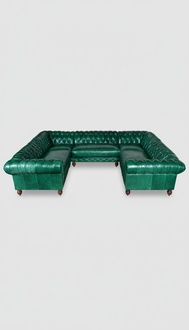 XXL Big Sofa Wohnlandschaft Ledersofa Couch U Form Chesterfield