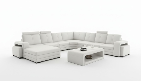 XXL BIG Sofa Couch Wohnlandschaft U Form Ecksofa Polster Garnitur Beleuchtung