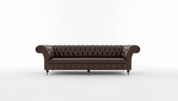 XXL Big Wohnzimmer Couch Chesterfield 4 Sitzer Leder Sofa Couchen Garnitur Neu