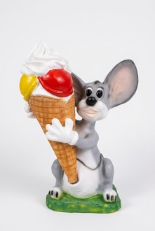 XXL Eis Diele Hase Werbung Aufsteller Figur Garten Dekoration Deko