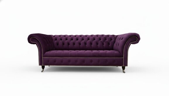 XXL Sofa 3 Sitzer Couch Polster Chesterfield Sitz Garnitur Textil Leder