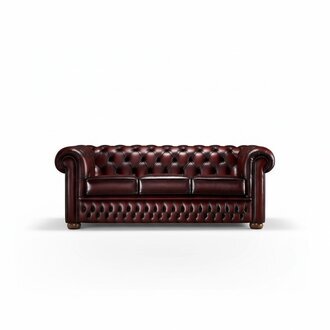 XXL Sofa 3 Sitzer Couch Chesterfield Polster Sitz Garnitur Leder Rot Textil