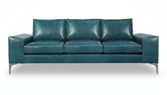 XXL Sofa 3 Sitzer Couch Wohnzimmer Polster Sitz Garnitur Leder Türkis