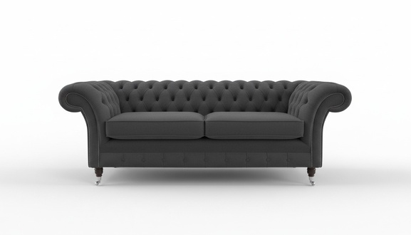 XXL Sofa 3 Sitzer Sitz Couch Chesterfield Polster Garnitur Leder Textil Grau Neu