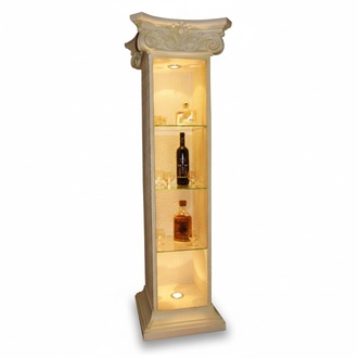 XXL Vitrine Bar Regal Glas Bodenfase Schrank Vitrinen Säule