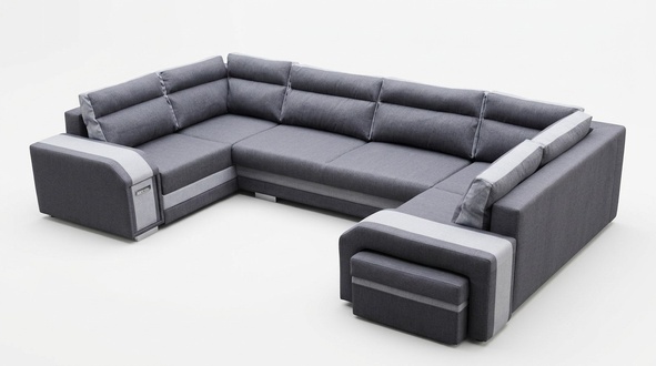 XXL Wohnlandschaft Ecksofa Sofa Couch Polster Garnitur Ecke Designer U-Form