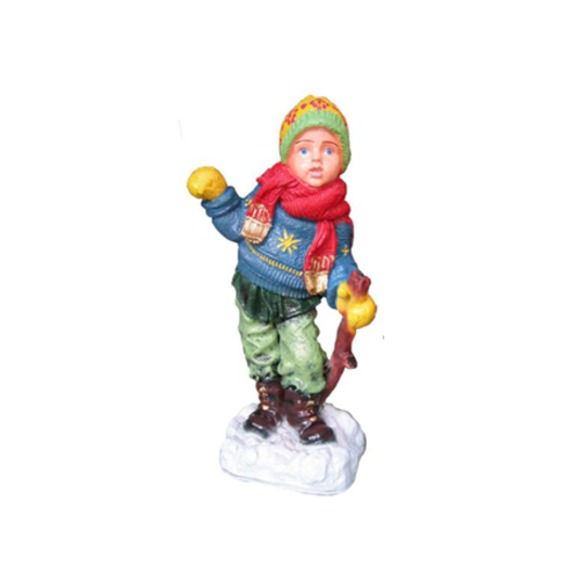 Junge Schnee Winter Figur Statue Deko Figuren Dekoration Skulptur Garten