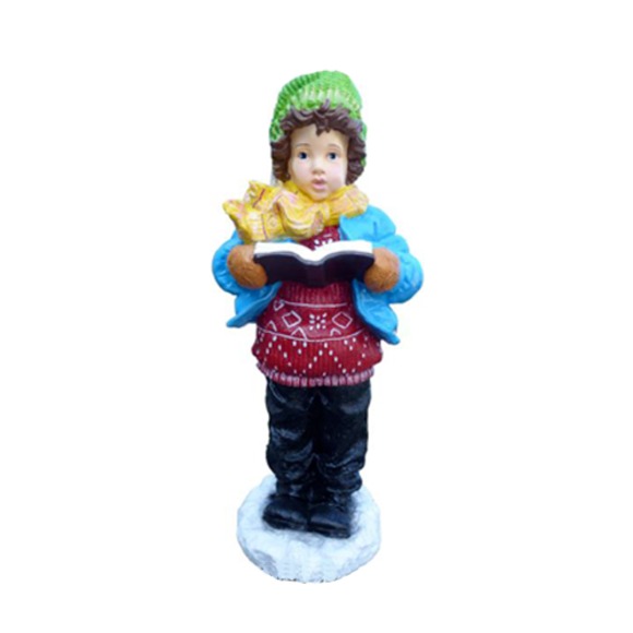 Junge Schnee Winter Figur Statue Deko Figuren Skulptur Dekoration Garten