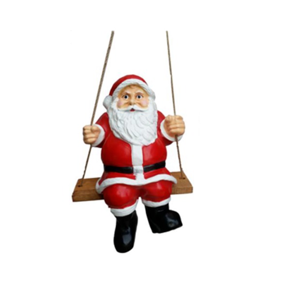 Weihnachtsmann Figur Schaukel Deko Statuen Dekoration Winter Statue