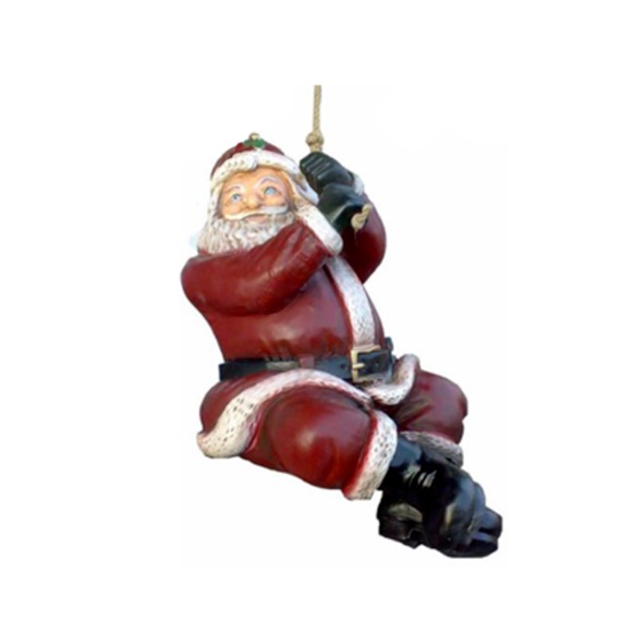 Weihnachtsmann Figur Klettern in den Kamin Dekoration Winter Statue Neu