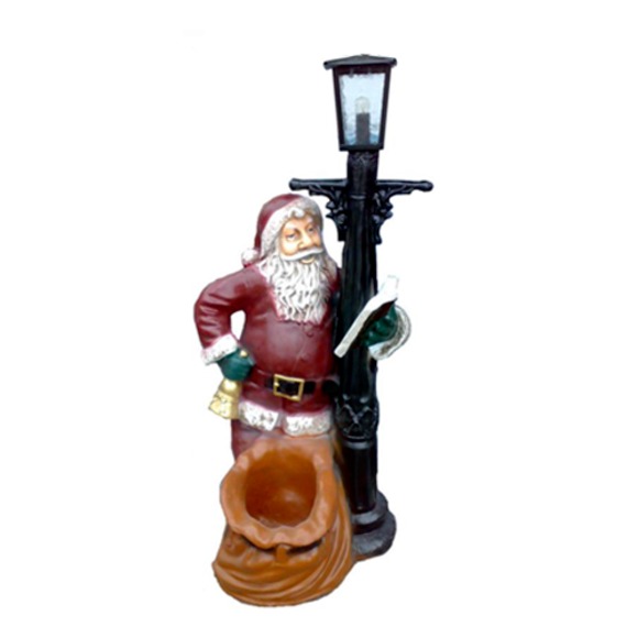Weihnachtsmann Nikolaus Figur Statue Aussenleuchte Dekoration Skulptur