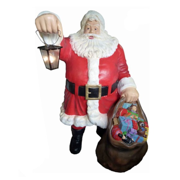 Weihnachtsmann Figur Statue Aussenleuchte Dekoration Nikolaus