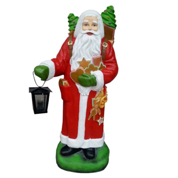 Weihnachtsmann Figur Statue Skulptur Aussenleuchte Dekoration Nikolaus