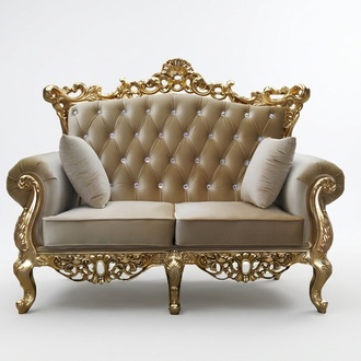 Zweisitzer Chesterfield Thron Sofa Königlicher Polster Samt 2 Sitzer Antik Stil