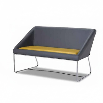 Zweisitzer Designer Sofa 2 Sitzer Gelb Stoffsofa Leder Möbel Grau Bank