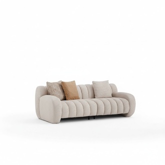 Zweisitzer Sofa 2 Sitzer Couch Modernes Beige Wohnzimmer