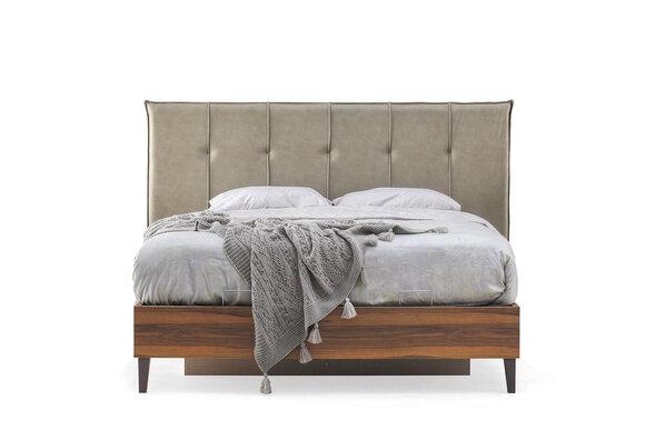 Braunes Doppelbett Designer Bett Schlafzimmer Schlafbett Bettgestell