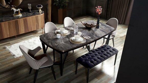 Luxuriös Esszimmer Set Besteht aus Esstisch und 4x Stühle Neuheit 5tlg.