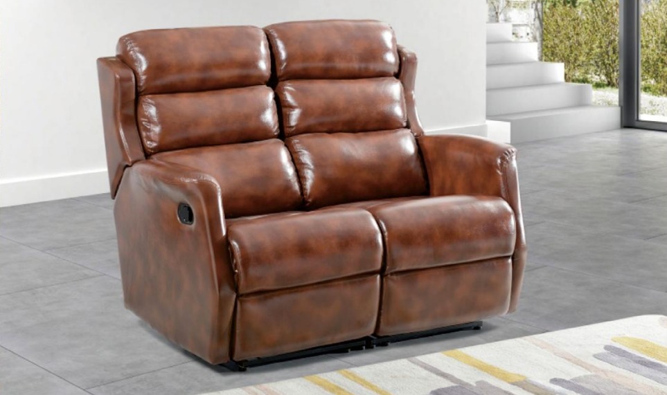 Sofa 2 Sitzer Braun Sofas Stil Luxus Wohnzimmer Modernes Design Polster