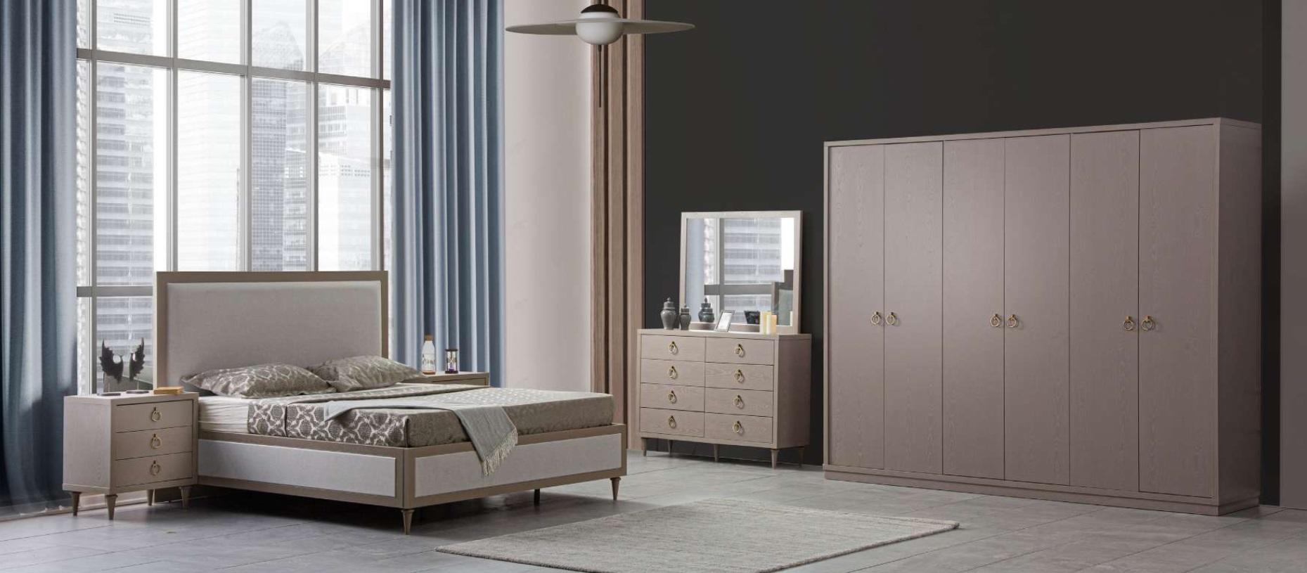 Schlafzimmer Set Bett 2x Nachttische Betten Italienische Stil 5tlg. Neu