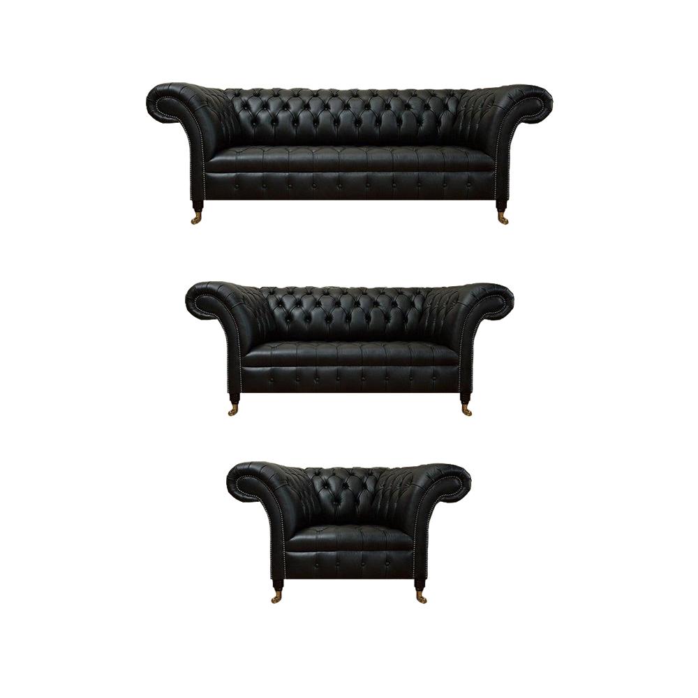 Sofagarnitur 3tlg Chesterfield Ledersofa Sofas Couch Sitz Polster Wohnzimmer