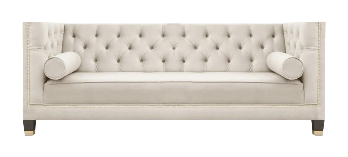 Chesterfield Weiß Sofa Couch Dreisitze Wohnzimmer Designer Möbel Neu