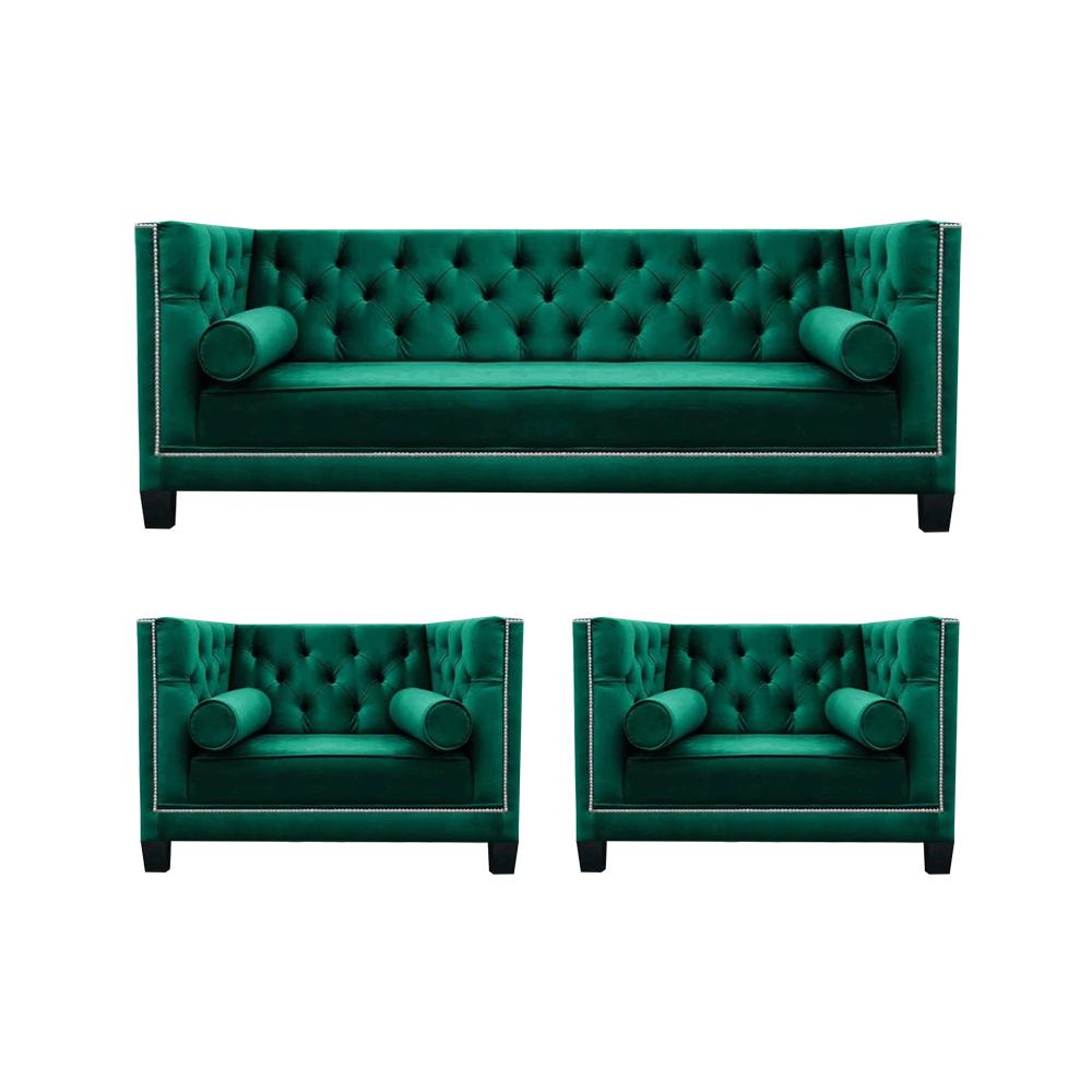 Chesterfield Design Luxus Polster Sofas Couch Sitz Garnitur Sessel 3+1+1