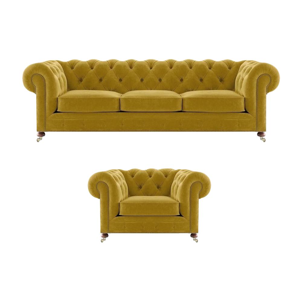 Wohnzimmer Garnituren Sofa Couch Dreisitze Chesterfield Luxus Sessel