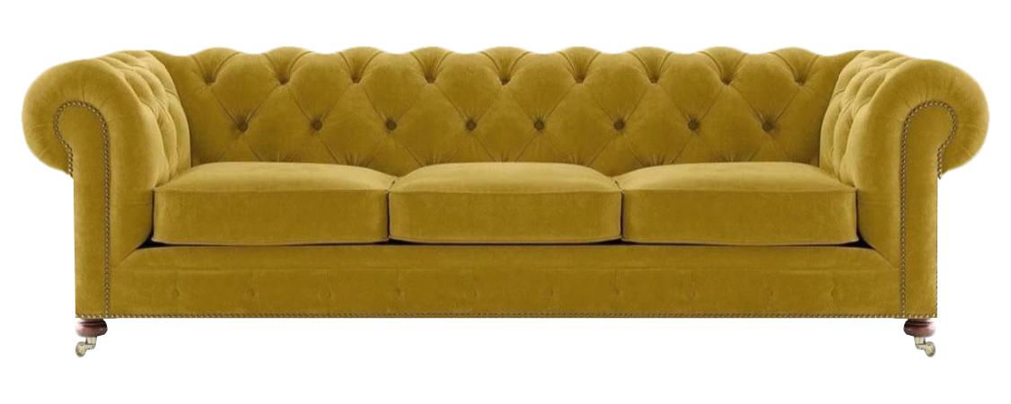 Chesterfield Design Luxus Polster Sofa Couch Sitz Dreisitze Textil Wohnzimmer