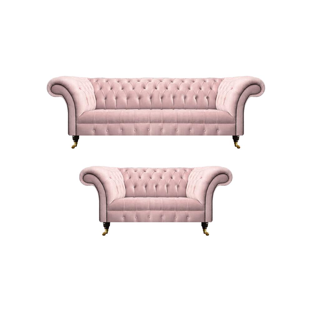 Luxus Sofas Dreisitze mit Zweisitzer Couch Chesterfield Wohnzimmer Polstermöbel