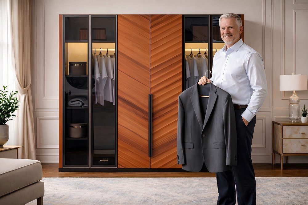 Stilvoller Luxus Kleiderschrank – Exklusive Glas Schranklösung Sofort